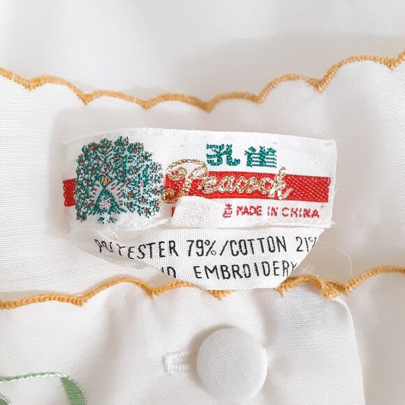 Vintage 50s Hand Embroidered Peignoir Set Sunflower Nightgown & House Coat Set - Picture 9 of 16